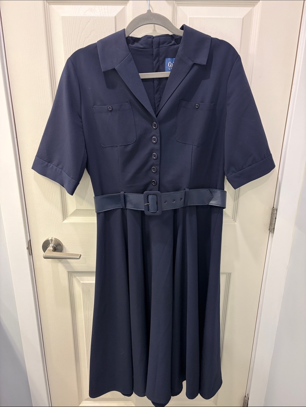 Navy blue retro swing dress